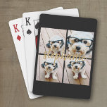 Create Your Own 4 Photo Collage - Script Name Playing Cards<br><div class="desc">Use up to four square or selfie phone photos to create a unique and personal gift. Or you can keep the hipster puppy and make a trendy keepsake. If you need to adjust the pictures,  click on the customise tool to make changes.</div>
