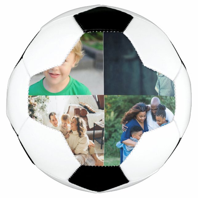 Create Your Own 4 Photo Collage Soccer Ball (Front)