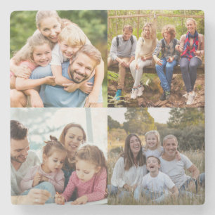 Create your Own 4 Photo Collage Stone Coaster