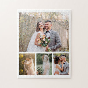 Create Your Own 4 Photo Wedding Collage Jigsaw Puzzle