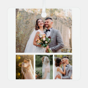 Create Your Own 4 Photo Wedding Collage Metal Tree Decoration