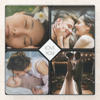 Create Your Own 4 photos Glass Coaster