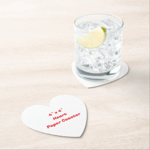 Create Your Own 4" x 4" Heart Paper Coaster