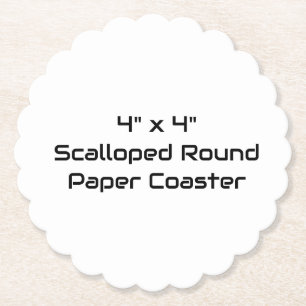 Create Your Own 4" x 4" Scalloped Round Paper Coaster
