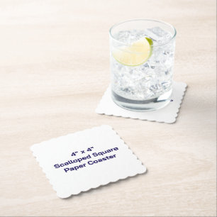 Create Your Own 4" x 4" Scalloped Square Paper Coaster