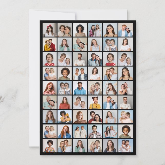 Create Your Own 54 Photo Collage Note Card (Front)