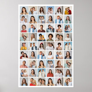 Create Your Own 54 Photo Collage Poster