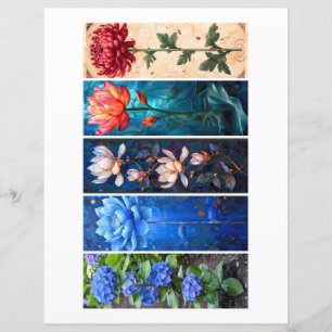 Create Your Own 5 Assorted Floral Bookmarks