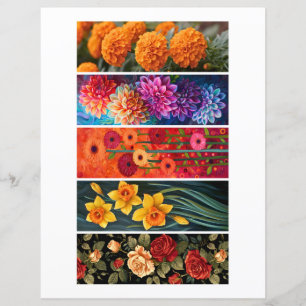 Create Your Own 5 Festive Floral Bookmarks