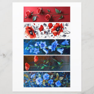 Create Your Own 5 Glorious Flowers Bookmarks
