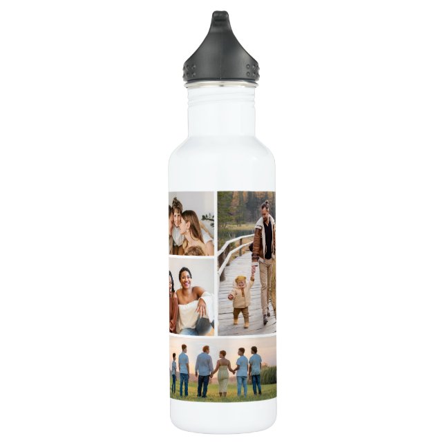 Create Your Own 5 Photo Collage 710 Ml Water Bottle (Right)