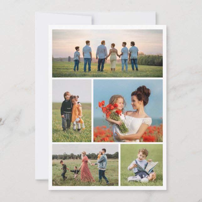Create Your Own 5 Photo Collage Card (Front)