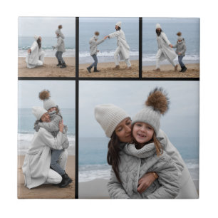 Create Your Own 5 Photo Collage Ceramic Tile