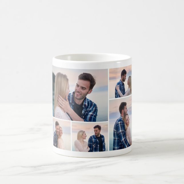 Create Your Own 5 Photo Collage Coffee Mug (Center)