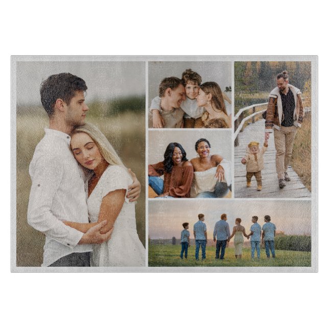 Create Your Own 5 Photo Collage Cutting Board (Front)