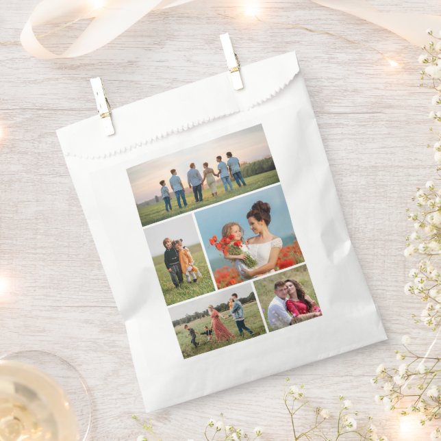 Create Your Own 5 Photo Collage Favour Bag (Clipped)