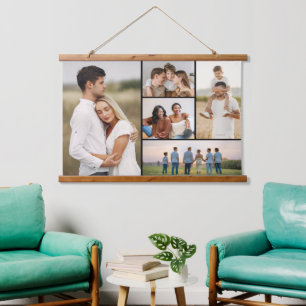 Create Your Own 5 Photo Collage Hanging Tapestry