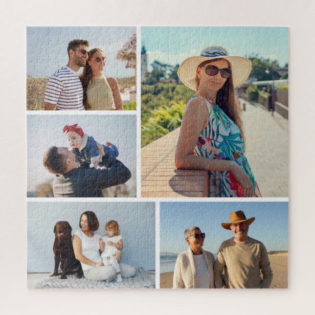 Create Your Own 5 Photo Collage Jigsaw Puzzle (Vertical)