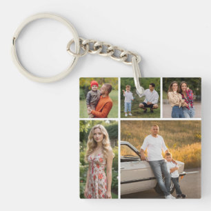Create Your Own 5 Photo Collage Key Ring