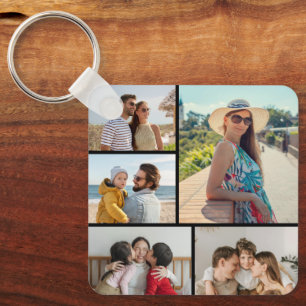 Create Your Own 5 Photo Collage Key Ring