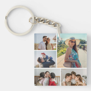 Create Your Own 5 Photo Collage Key Ring