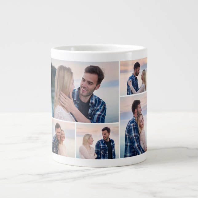 Create Your Own 5 Photo Collage Large Coffee Mug (Front)
