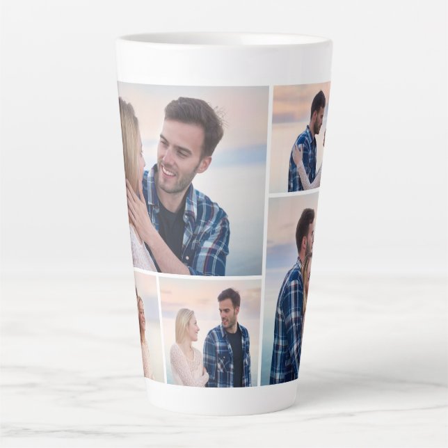 Create Your Own 5 Photo Collage Latte Mug (Front)