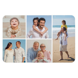 Create Your Own 5 Photo Collage Magnet