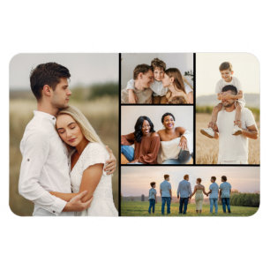 Create Your Own 5 Photo Collage Magnet