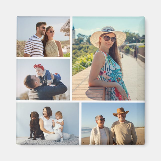Create Your Own 5 Photo Collage Magnet (Front)