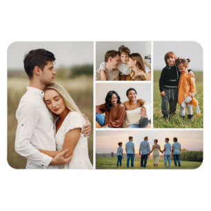 Create Your Own 5 Photo Collage Magnet