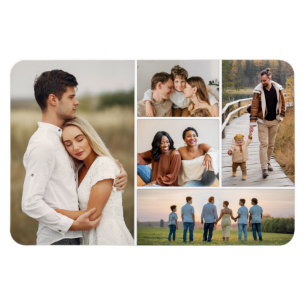 Create Your Own 5 Photo Collage Magnet