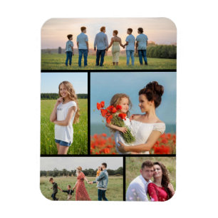 Create Your Own 5 Photo Collage Magnet