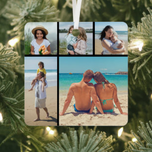 Create Your Own 5 Photo Collage Metal Tree Decoration