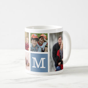 Create Your Own 5 Photo Collage Monogram Coffee Mug