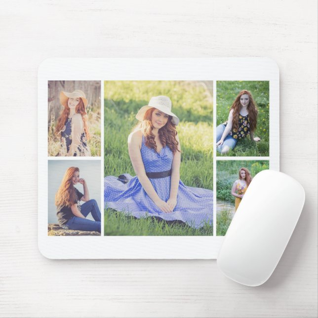 Create Your Own 5 Photo Collage Mouse Pad (With Mouse)
