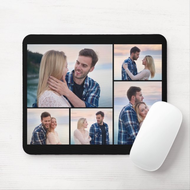 Create Your Own 5 Photo Collage Mouse Pad (With Mouse)