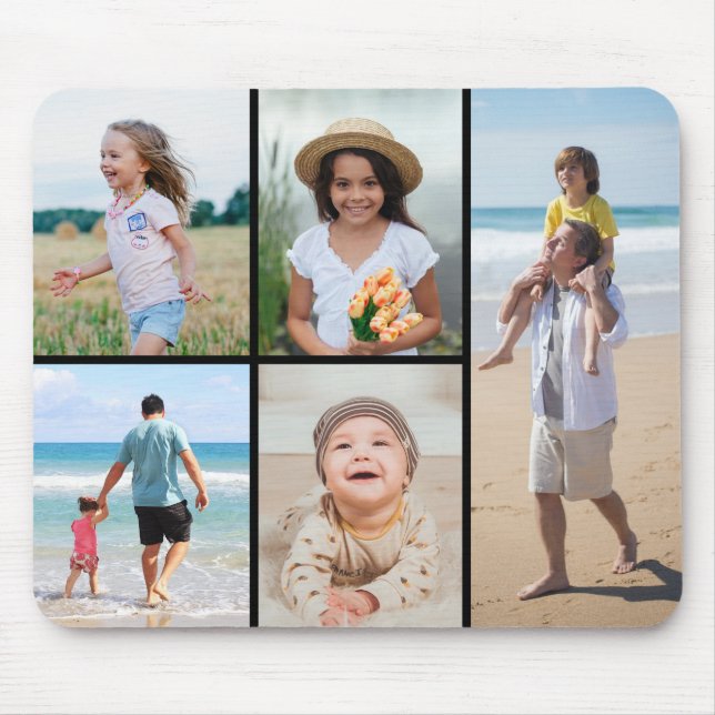 Create Your Own 5 Photo Collage Mouse Pad (Front)