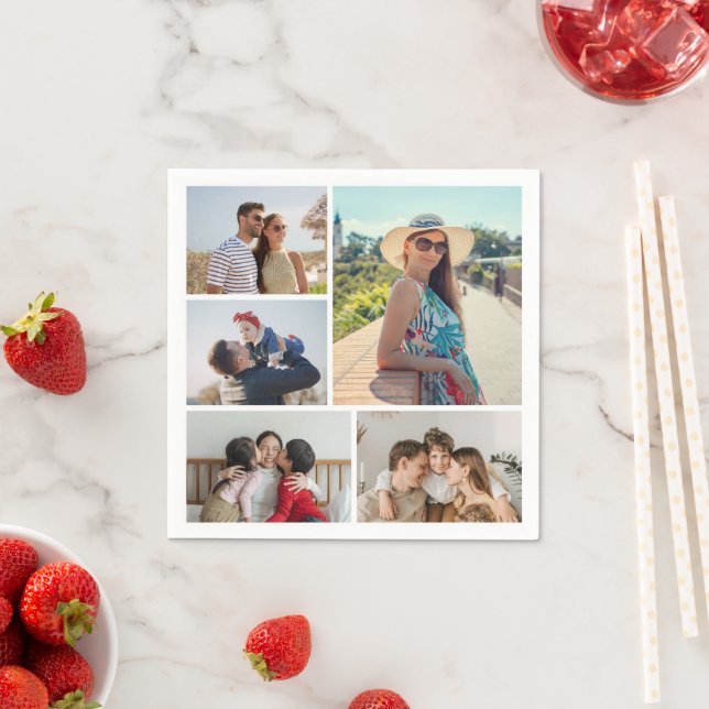 Create Your Own 5 Photo Collage Napkin (Insitu)