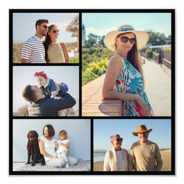 Create Your Own 5 Photo Collage Photo Enlargement (Front)