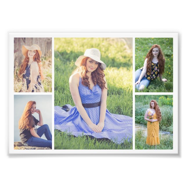 Create Your Own 5 Photo Collage Photo Enlargement Print (Front)