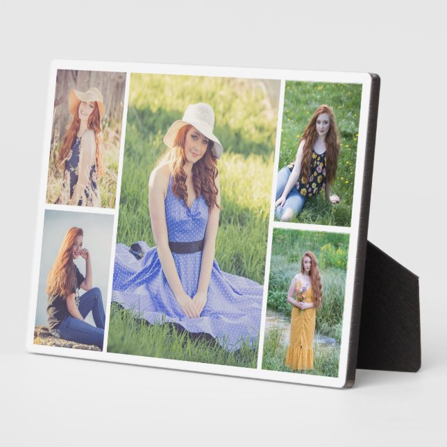 Create Your Own 5 Photo Collage Plaque (Side)