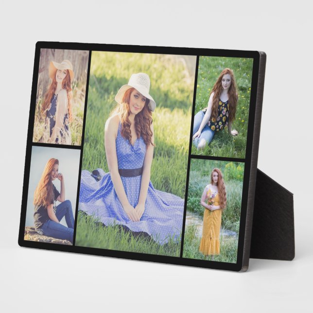Create Your Own 5 Photo Collage Plaque (Side)