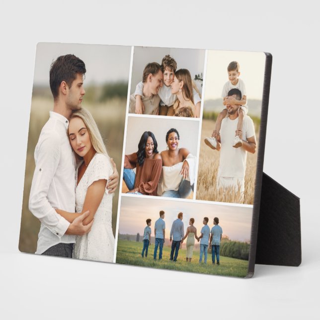 Create Your Own 5 Photo Collage Plaque (Side)