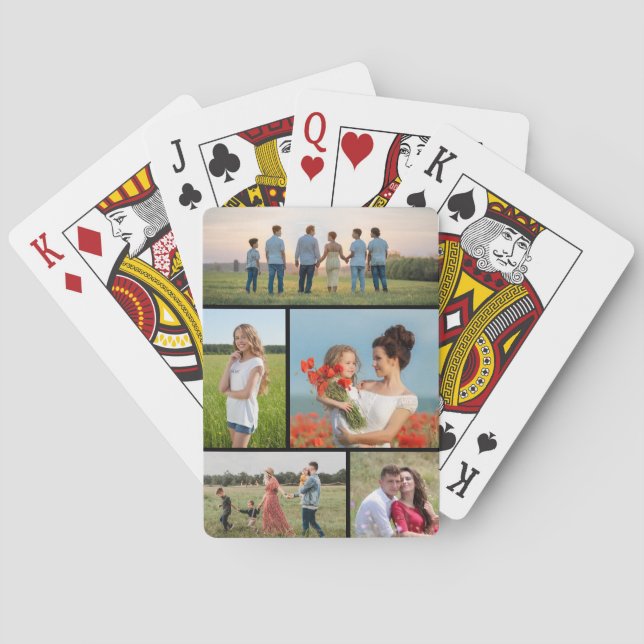 Create Your Own 5 Photo Collage Playing Cards (Back)