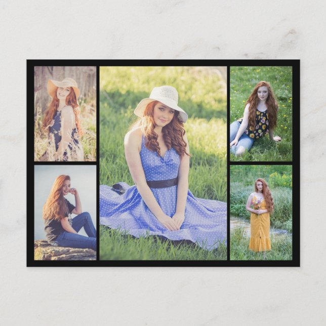Create Your Own 5 Photo Collage Postcard (Front)