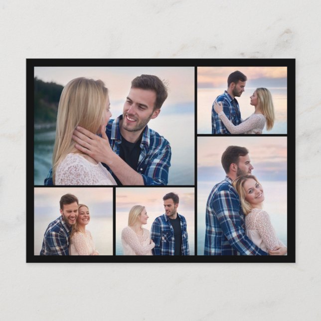 Create Your Own 5 Photo Collage Postcard (Front)