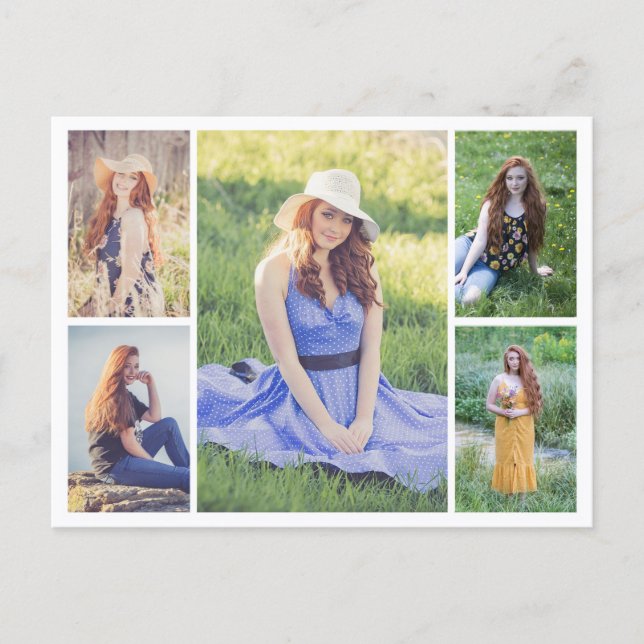 Create Your Own 5 Photo Collage Postcard (Front)