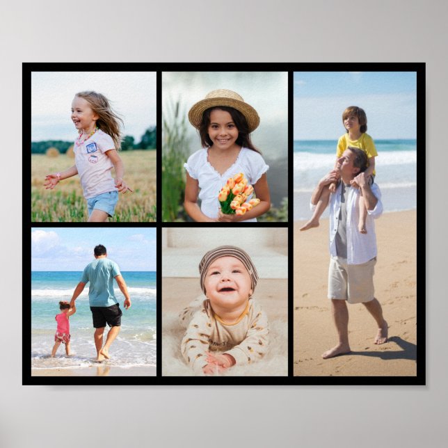 Create Your Own 5 Photo Collage Poster (Front)