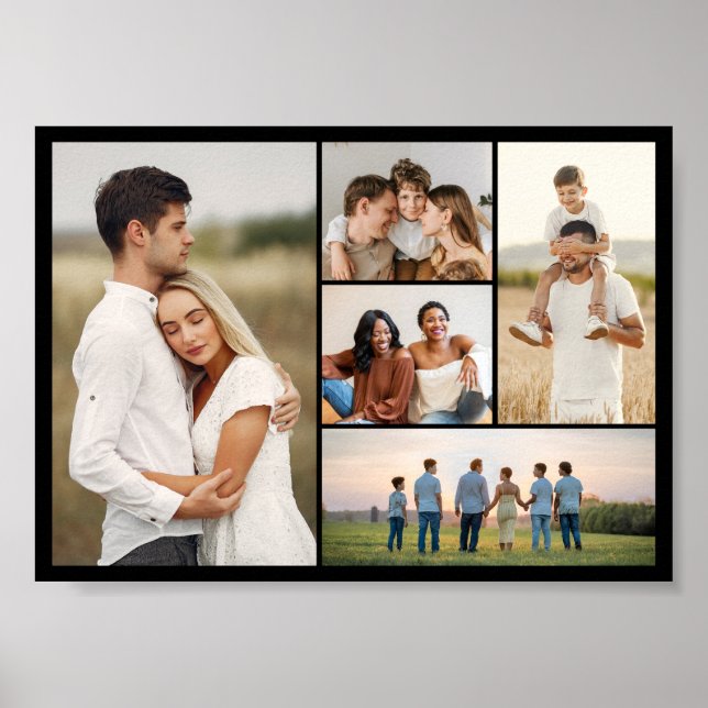 Create Your Own 5 Photo Collage Poster (Front)